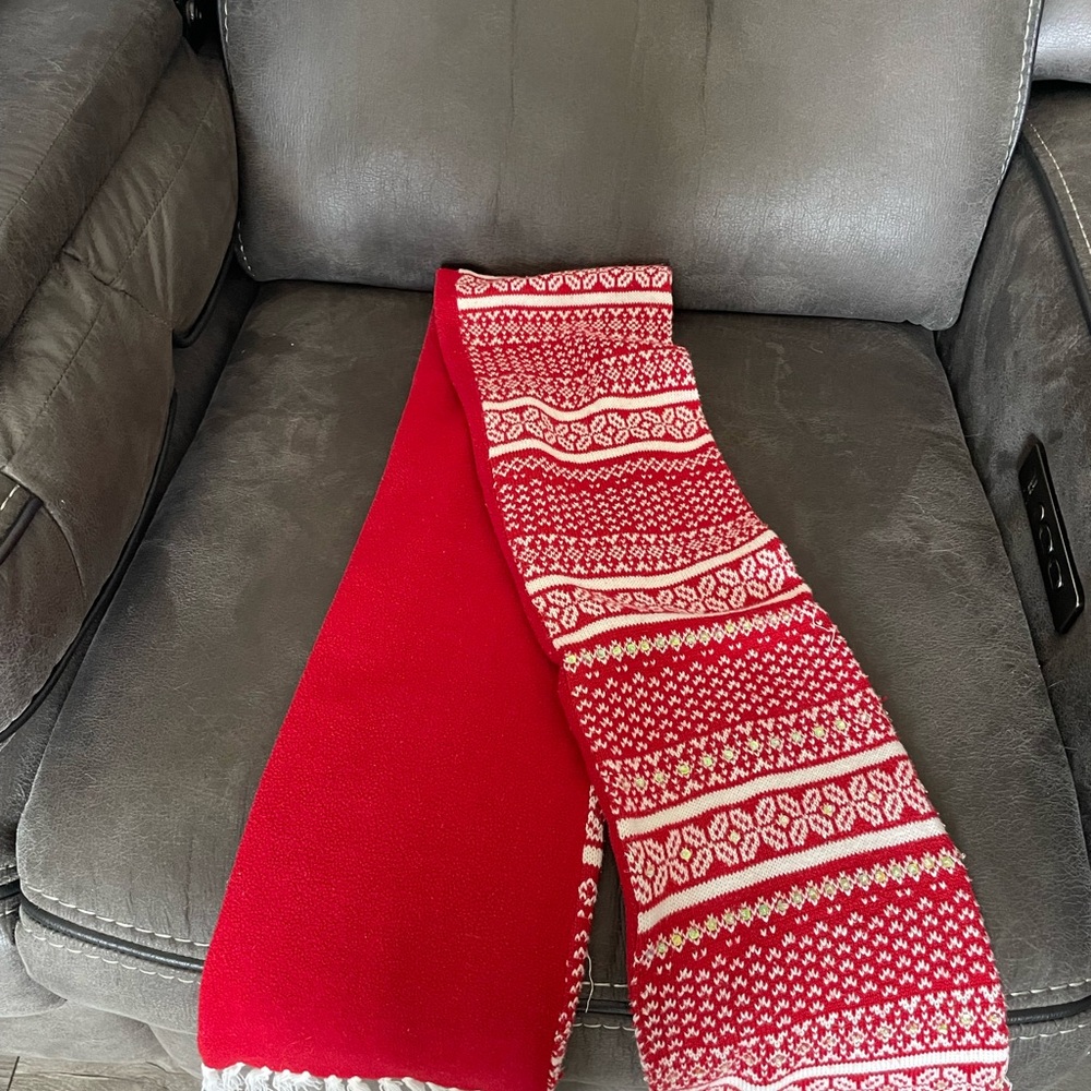 Red and White Patterned scarf
